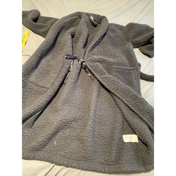 Pottery Barn Robe Unisex Small Charcoal Gray Cozy‎ Knit Long Sleeve Tie Waist - Picture 15 of 15